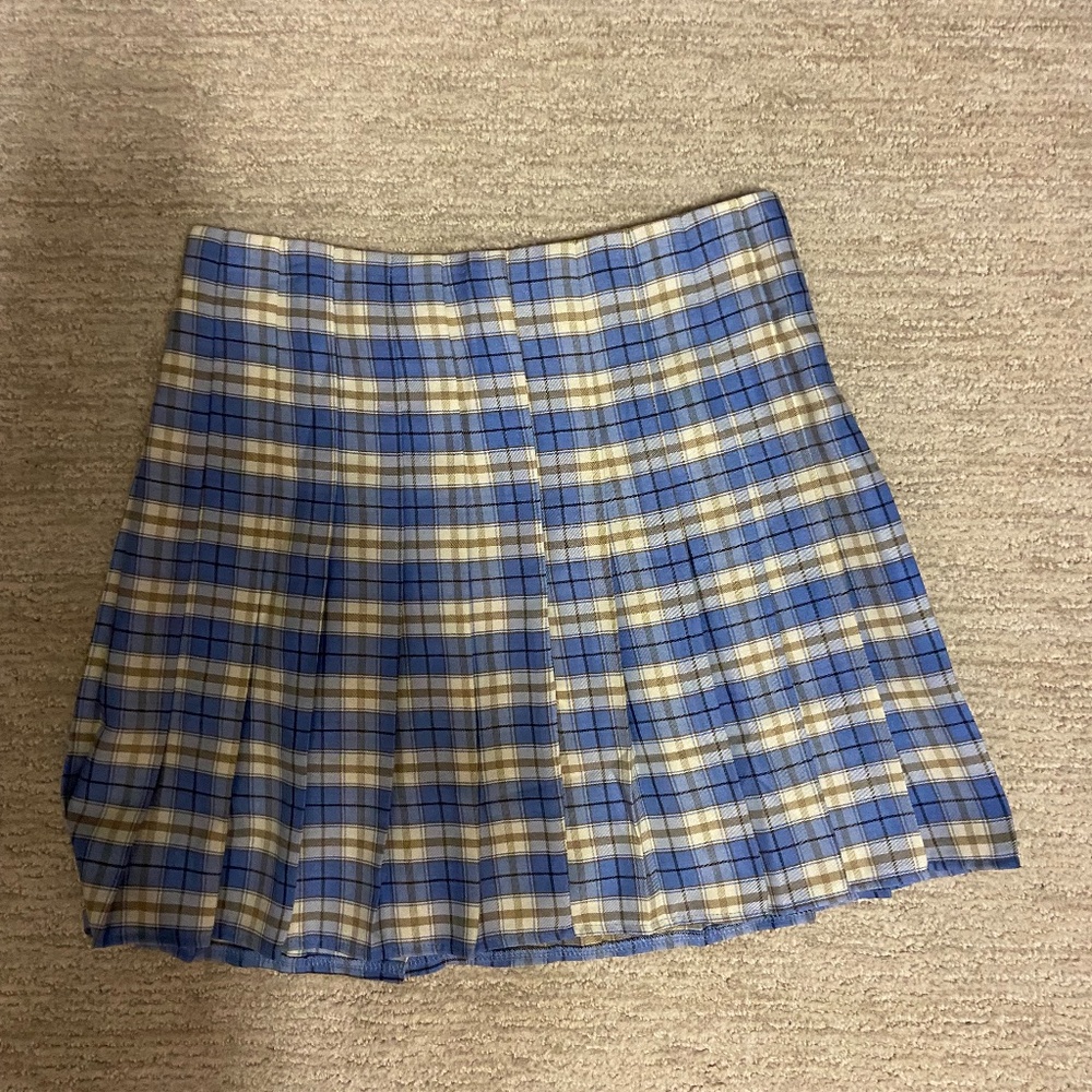 Plaid skirt, pleated